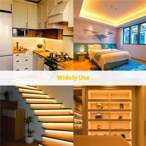 Angelila 320leds/m COB LED Strip Light 8mm Width RA 90 High Bright Flexible Led Tape Light Bar Ice Blue White Red Green Pink Yellow Led Lights DC12V 24V