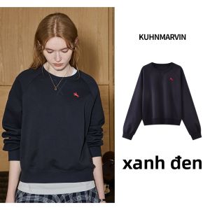 KUHNMARVIN | Áo Hoodie Cổ Tròn Cơ Bản Cho Phụ Nữ Mùa Hè Thu