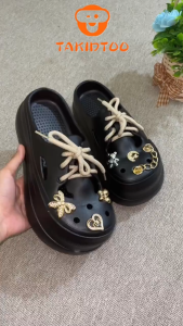 TAKIDTOO Sepatu Sandal Wanita Baim Sandal Karet Tali Wanita Sandal Fuji Wanita Wedges