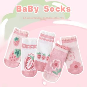 Miiow | Cat Baby Children Socks Summer Thin Mesh No-Cuff Mid-Calf Cotton Socks For Girls Spring Summer Breathable Soft Cartoon Design