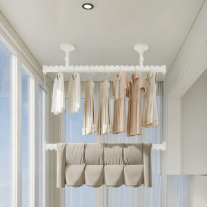 MINGZHI | Balcony Side Installation Fixed Top Mount Clothes Drying Rack Double Layer