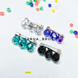 12 pcs Bros dagu mini kristal Ceko peniti hijab jilbab