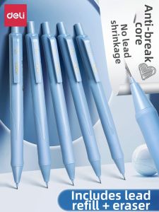 deli | Deli Automatic Pencil Continuous Core Push Type Art Drawing Non Toxic No Sharpening Required HB 2B Set for Primary School Students