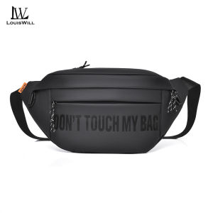 LouisWill Mens Chest Bag Motorcycle Messenger Bag Fashion Waist Bag Waterproof Film Bag Leisure Bag Sports Bag Large Capacity Casual Bag Outdoor Fitness Bag Travel Bag Business Bag