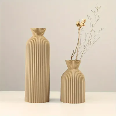 Elegant Black Plastic Vase - Boho Chic Decorative Centerpiece for Home Office and Living Room