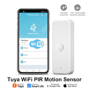 New Tuya WiFi PIR Motion Detector Human Body Infrared Induction Sensor Home Security Alarm Smart Life APP Alert Works with Alexa