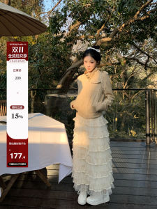 กระโปรงยาวผ้าตาข่ายสีอ่อนสำหรับผู้หญิง กระโปรงทรงเอหลายชั้น กระโปรงทรงเอ ชุดราตรี ฤดูใบไม้ผลิ 2025 กระโปรงสั้นทรงเอ