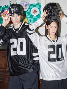 Áo Thun Nam Cổ Chữ V Tay Dài Dáng Rộng Thể Thao American Retro Rugby Team Cổ Điển Áo Thun Bóng Bầu Dục Mùa Thu