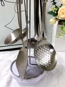 304 3pcs Stainless Steel Wok Spatula Set Kitchen Utensils with Spoon Colander & Shovel
