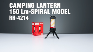 Ronix Tools RH-4214 Premium Quality German Technology Camping Lantern 150 Lm | SPIRAL Model Mini Portable Outdoor Light 18650 Li-ion Battery 2000mAh Rechargeable Emergency Tent Lamp Adjustable Brightness Waterproof Compact Design with Stand
