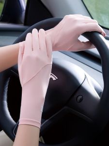 MiiOW | Ice Silk Sun Protection Gloves Thin Summer Driving Cycling Anti UV Breathable Touch Screen Compatible Five Finger Gloves