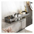Black Bathroom Shelf White Rectangle Makeup Organizer Mental Corner Shelf Shampoo Storage Shelf Shower Wall Rack Bathroom811780. 
