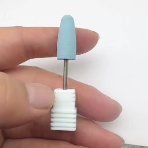 Large Oval Blue Silicone Nail Polishing Bit – Rubber Nail Drill Buffer for Nail Smoothing Shine & Surface Finishing