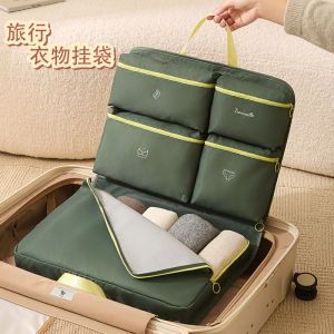 Travel Hanging Storage Bag Foldable Luggage Organizer for Business Trip Underwear Socks Separate Bag Korean Style Nylon Material