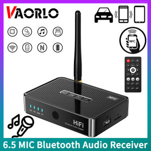 VAORLO Bluetooth 5.1 Audio Receiver NFC 3.5mm AUX/RCA/USB U-Disk/TF/6.5 Micrphone Karaoke Singing HIFI Stereo Music Wireless Adapter For Speaker Car Kit Amplifier