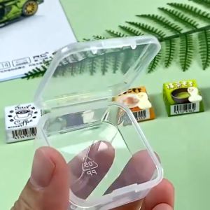 20 Pcs Clear Clamshell Organizer Pack Pins Jewelry Earplug Office Stationery Mini Plastic Jewelry Pill Coin Box Case Storage Boxes Organizers