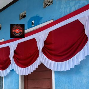BENDERA MERERAH PUTIH BACKGROUND KANTOR 10GELOMBANG 8METER