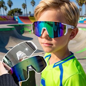 Children Cycling Sunglasses UV400 Protection Boys Girls Sports Eyeglasses Outdoor Riding Goggles for Kids 3-10 Years
