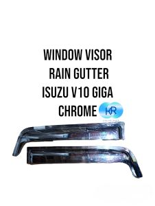 Window Visor Rain Gutter Isuzu V10 Giga ( Set Left & Right ) Chrome & Plastic