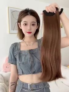 Wigs 假发/接发片 假发片 Wig piece female three piece with no trace on the top of the head invisible and fluffy假发片女三片式头顶无痕隐形蓬松增发量发片韩式微卷仿真发接发