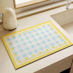 Kitchen Countertop Mat Diatom Mud Absorbent Pad Waterproof Oil Resistant Tablecloth Tea Cup Mat Cream Style Drainage Pad Home Use