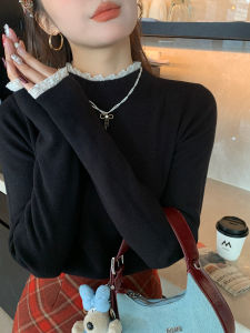 Gray Knitted Base Shirt Womens Autumn Winter Inner Wear 2025 New Popular High-End Feeling Small Top Half High Collar Sweater