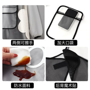 Long-Sleeve Waterproof Oil-Resistant Apron for Women Perfect for Kitchen and Dining Customizable Logo Design Ideal for Home Use