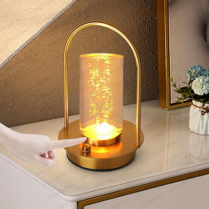 Table Lamp LED Touch Sensor Desktop Night Light Rechargeable Wireless Reading Lamp for Restaurant Hotel Bar Bedroom Decor Light