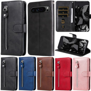 Luxury Case For Google Pixel 9 Pro XL 8A 7A 6A 5A 8 Pro 7 Pro 6 Pro 5 XLZipper Wallet Card Leather Flip Stand Skin Protect Cover