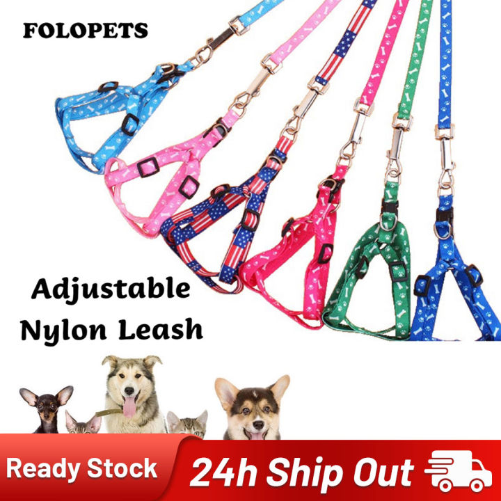 【COD】FOLOPETS Pet Dog Cat Leash Adjustable Printed Nylon Dog Leash Cat