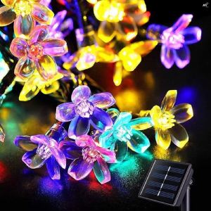 ไฟประดับสวน solar cell LED ไฟกระพริบ ไฟตกแต่ง 5เมตร ไฟคริสมาส ไฟติดห้องนอน แต่งต้นไม้ ตกแต่งร้าน แต่งเต็นท์ ไฟหยดน้ำ โซล่า กันน้ำ