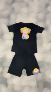 Setelan Kaos Anak Laki Laki LUFFY MINI Ukuran S-XL Hitam