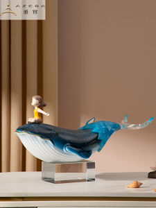 Modern Luxury Living Room Childrens Room Wine Cabinet Decorations Nordic Style Creative Home Artifacts Resin Whale Ornaments
