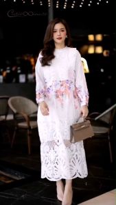 Cutie Minute อก ฟรีไซส์ 44 มาสยาม เกรดพรีเมี่ยม พิมพ์ลายตามสไตล์แบรนด์เนมเนื้อผ้านูมูม แต่งสลับกับงานลูกไม้สีขาว