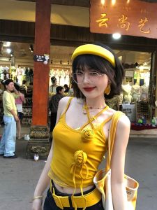 Áo Vest Thắt Nơ Hoa Hồng Hai Mảnh "Bright Holiday" Dành Cho Nữ Mùa Xuân Hè Áo Khoác Ngoài Thường Ngày Không Có Đệm Ngực