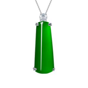 AILEQ | Natural Chalcedony Pendant 925 Sterling Silver Jewelry Necklace