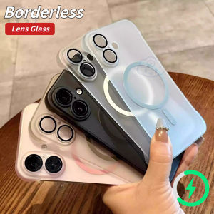 High Quality PC Matte Borderless Transparent with Camera Glass Phone Case for IPhone 16 15 14 13 12 11 Pro Max 14 15 16 Plus No Fingerprints Shockproof Cover