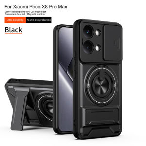 Shockproof Magnetic Phone Case for Xiaomi Poco X8 Pro Max X7 X6 Pro F8 Ultra Armor Hard Slide Camera Protection Lens Stand Cover