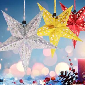 Christmas star lantern Christmas tree decoration Christmas paper star hanging decoration Paper Stars DIY KM