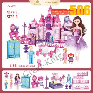 Princess Series Enchanted Castle Palace Models Building Blocks Royal Car Model Compatible Girl Toys Gifts