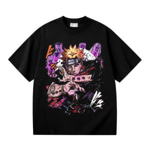 Áo Thun Cotton Nam Mùa Hè in Họa Tiết Naruto Tay Ngắn Dáng Rộng Thoải Mái Thường Ngày Thời Trang Nam