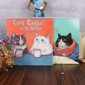 ปฏิทินติดผนัง 2026 ปฏิทินติดผนังแบบแขวนรายเดือน ดีไซน์แมว ปฏิทินวางแผนครอบครัว 12 เดือน ปฏิทินจัดระเบียบสำหรับบ้านและสำนักงาน