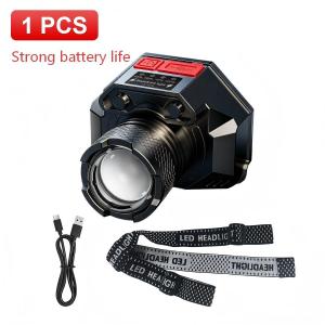 2026 NEW LED Headlamp USB Rechargeable Headlight 3 Modes Front Head Flashlights Zoom Head Torch Outdoor Fishing Camping Lantern