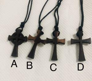 Wooden Pendant Cross with Lace (Narra Walnut Padauk Maple)