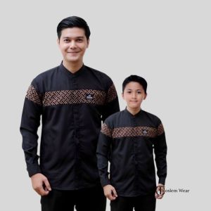 Baju Koko Pria Couple Ayah dan Koko Anak Laki Laki 1 2 5 - 12 15 17 Tahun Muslim Keluarga Lengan Panjang Model Terbaru Motif Kobata Qynang Hadroh Azzahir Syubbanul Muslimin Lebaran 2024