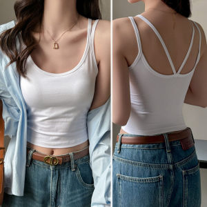 miiow | Cat Person 2025 Summer Womens Mini Size Strap Vest Beautiful Back Bra Double Strap Seamless Underwear Cotton 92% Spandex 8%