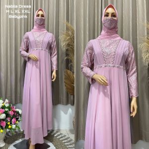REALPICT !!! Nabila dress / dress pesta mewah/ gamis pesta kondangan muslim/