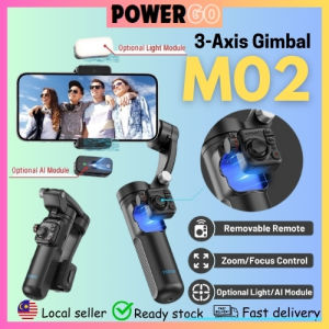 M02 3-Axis Smartphone Gimbal Stabilizer with AI Tracking Gesture Control and Magnetic Installation Black