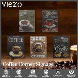 Viezo wooden coffee signage wall decor for coffee corner kitchen home decor