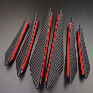 CARBON FIBER BUMPER LIPS 6PCs JDM Style Splitter Body Spoiler Front Rear Soft Rubber Shark Gill Diffuser Lip Kereta